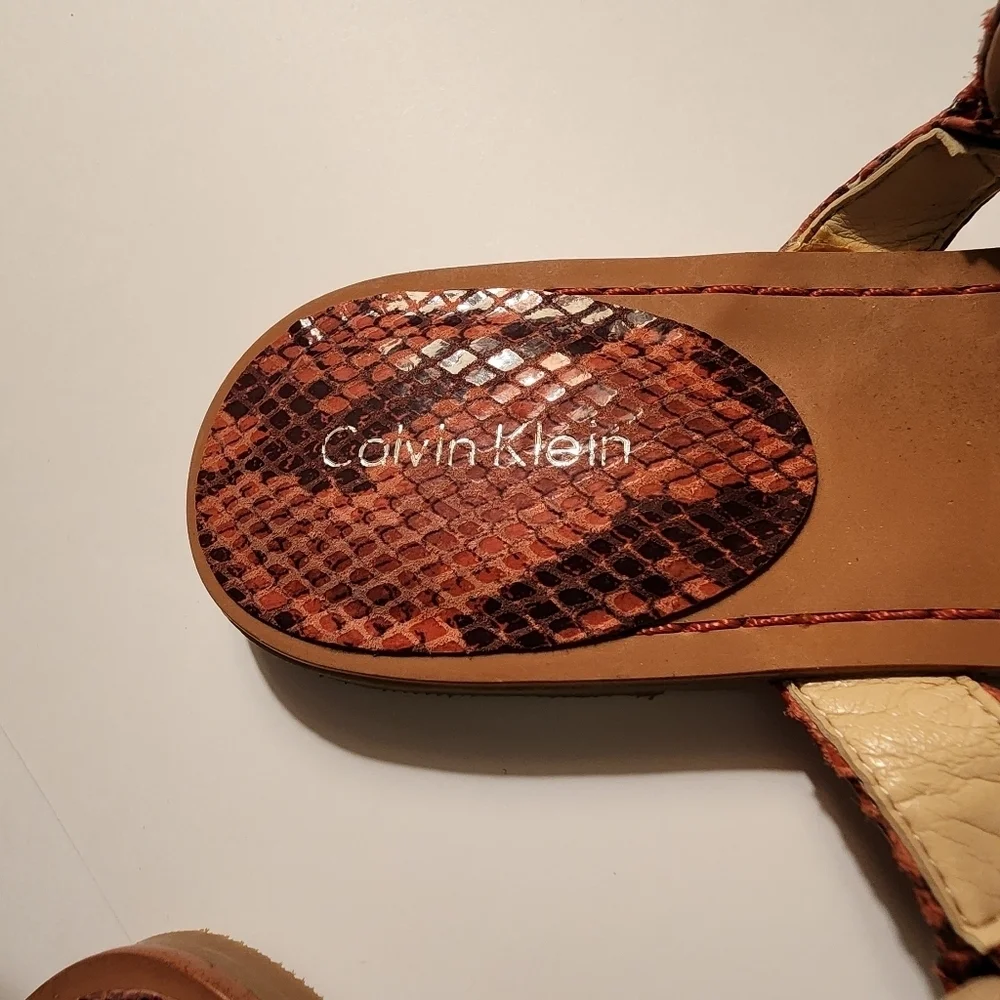 Calvin Klein Snakeskin Sandals Size 10M
